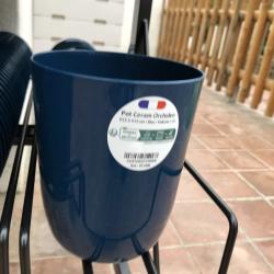 Pot Ceram Orchidee Bleu D12,5